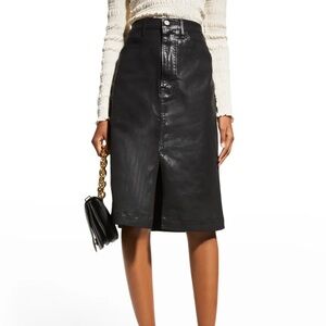Frame Denim Coated Noir Skirt